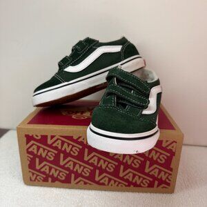 Vans Toddler Old Skool V Shoes Size 10 Green “Bistro Green” NEW w/ Box